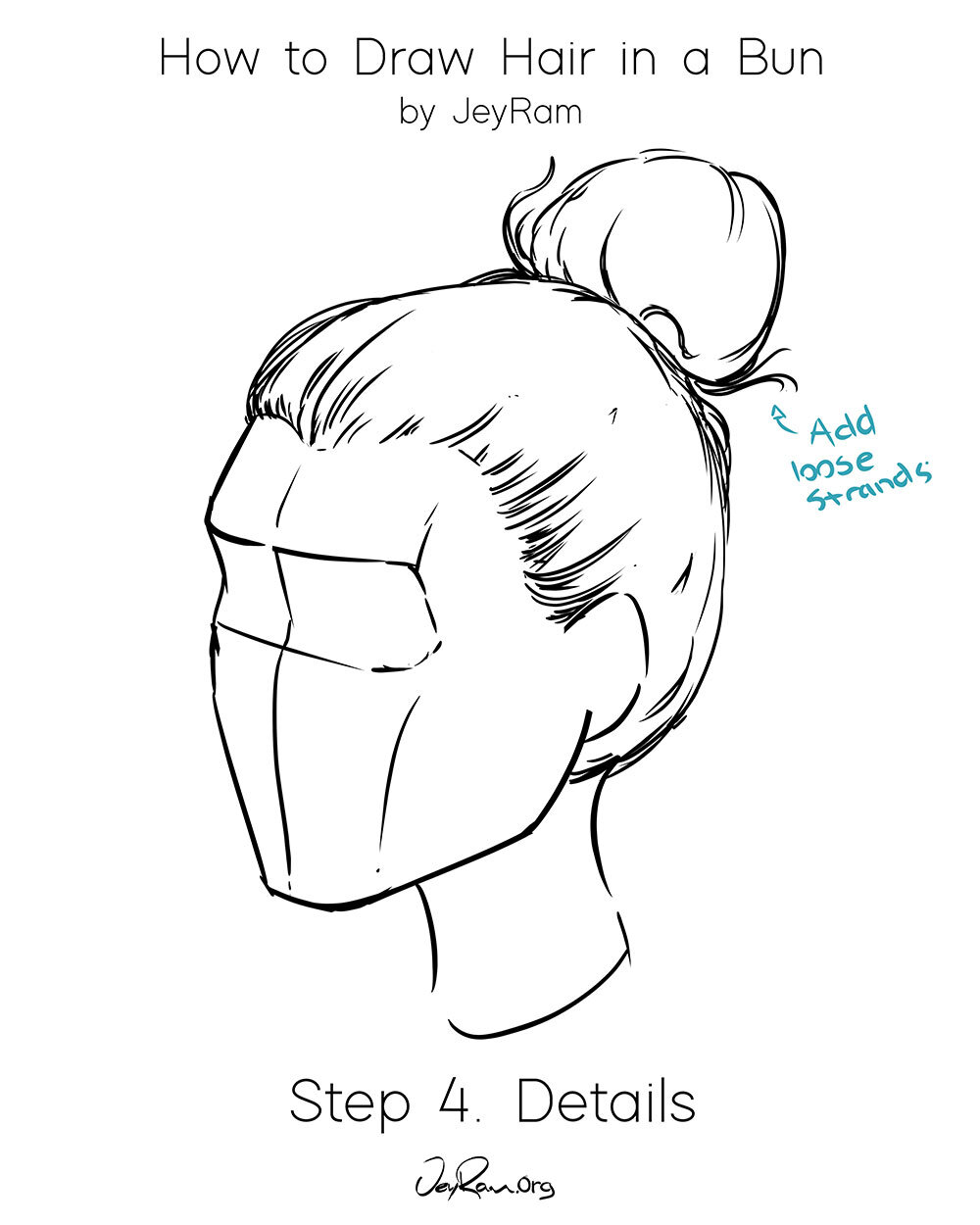 How To Draw Hair In A Bun Easy Tutorial For Beginners