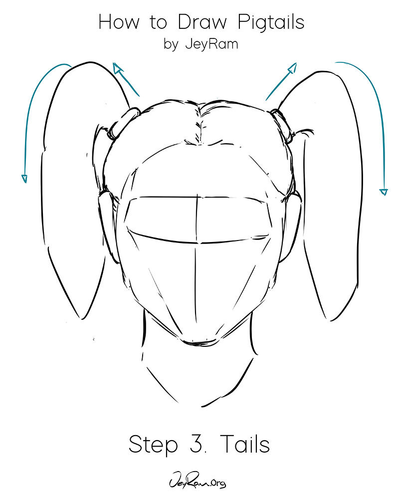 How to Draw Hair in Pigtails: Step by Step Tutorial for Beginners ...