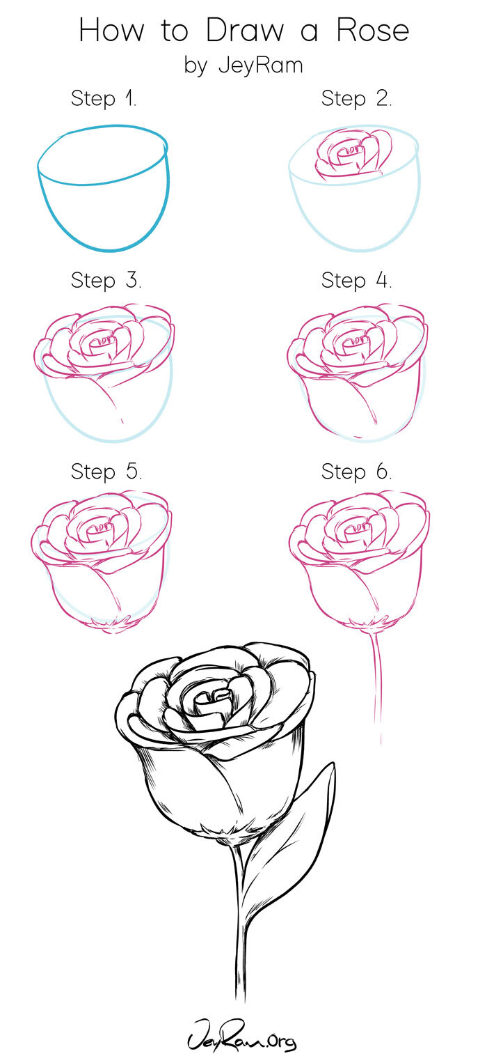 How to Draw Roses Tutorial & Free Worksheet (Printable