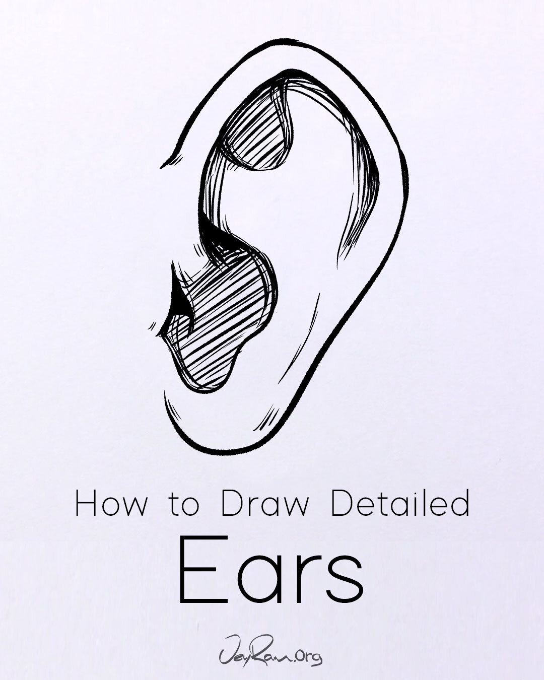 How to Draw Ears, Printable Workbook by JeyRam #art #drawing #tutorial