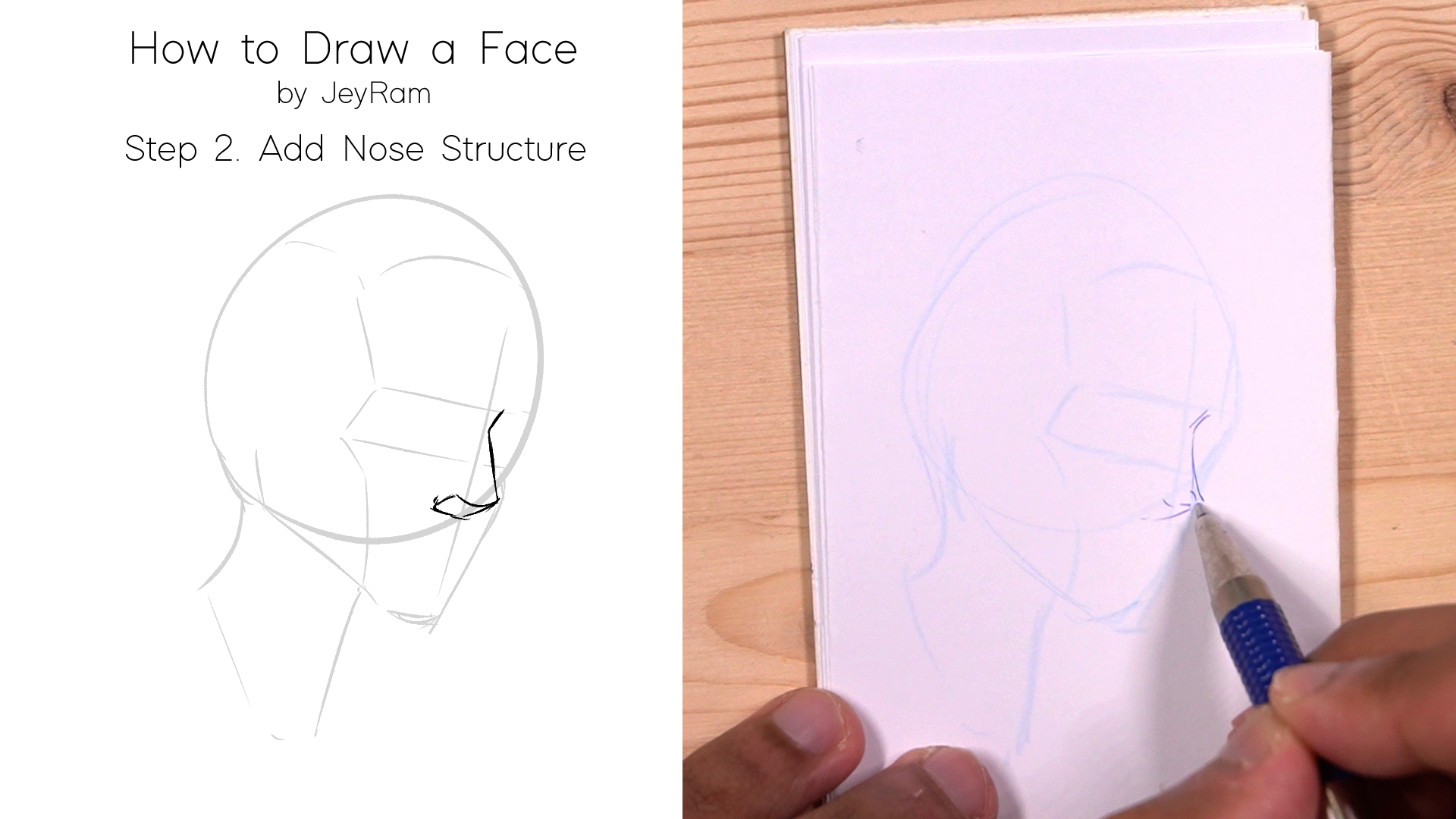 How To Draw A Face In 8 Easy Steps With Pictures Videos Jeyram Art To mark the eyes, we'll do the classic oval shape that you may already have learned in my first tutorial and that is no longer a secret to you. how to draw a face in 8 easy steps