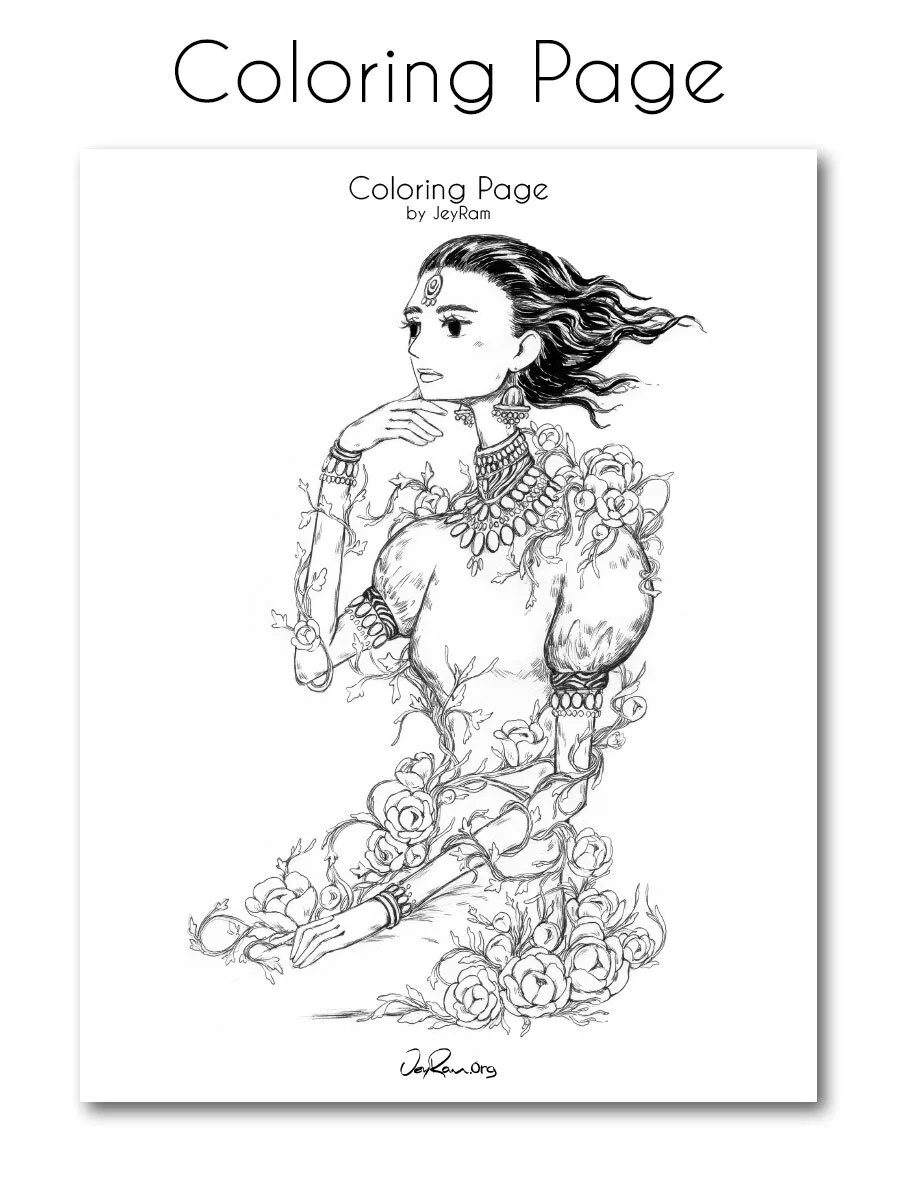 printable coloring page pdf jeyram spiritual art