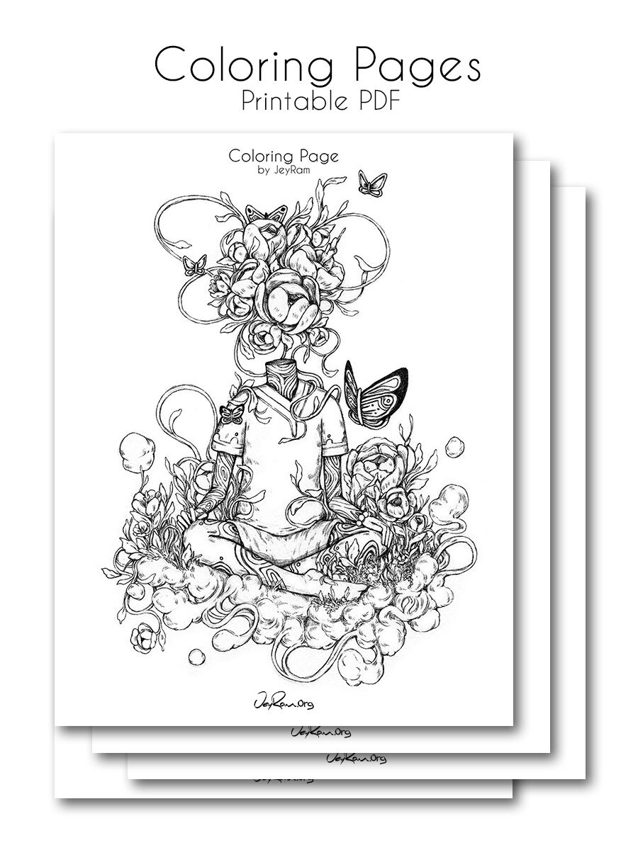Download Printable Coloring Pages Pdf Jeyram Spiritual Art
