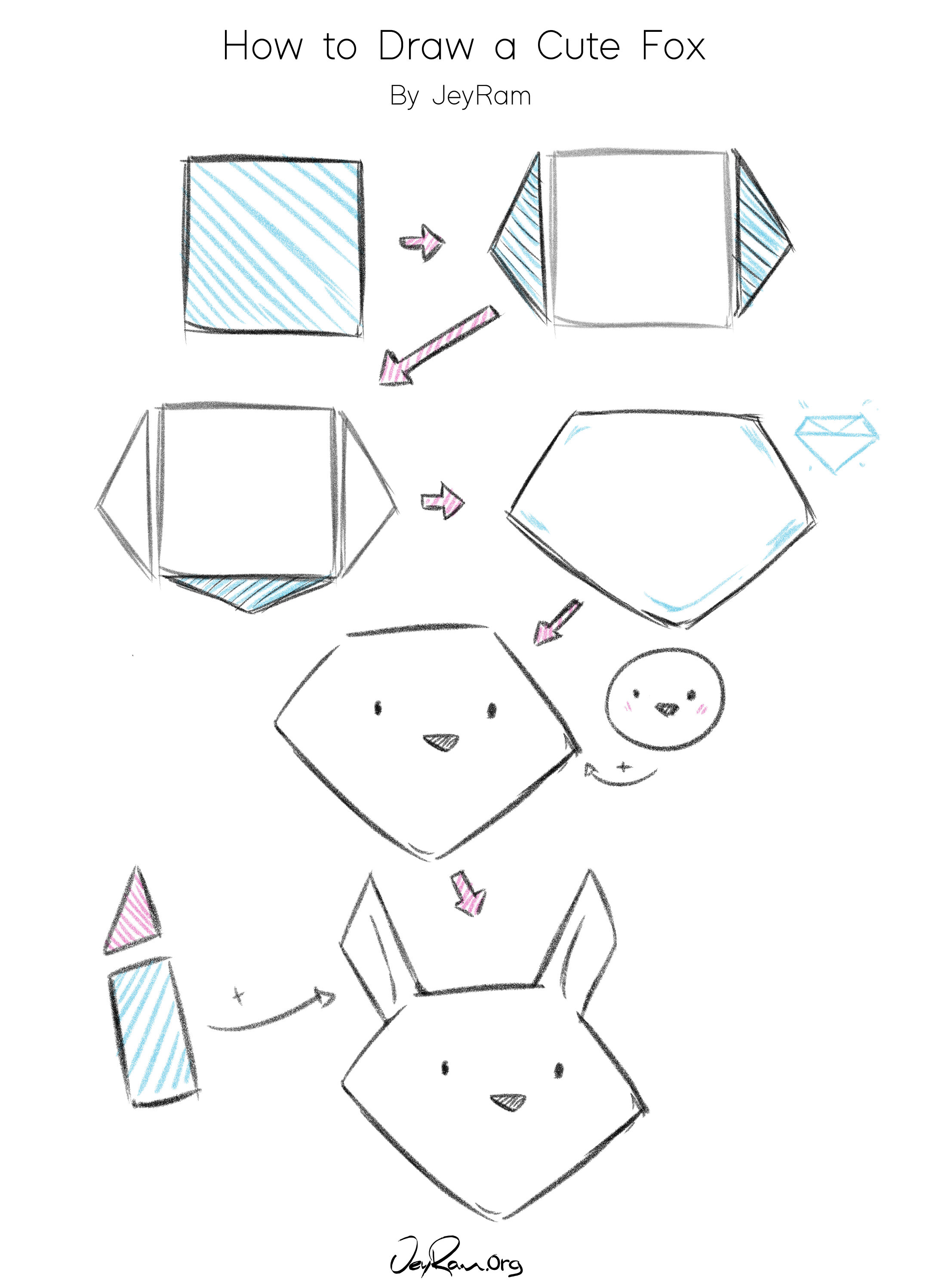 how to draw a fox step by step