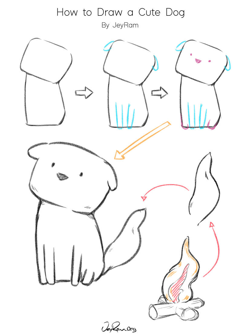 simple dog drawings step by step