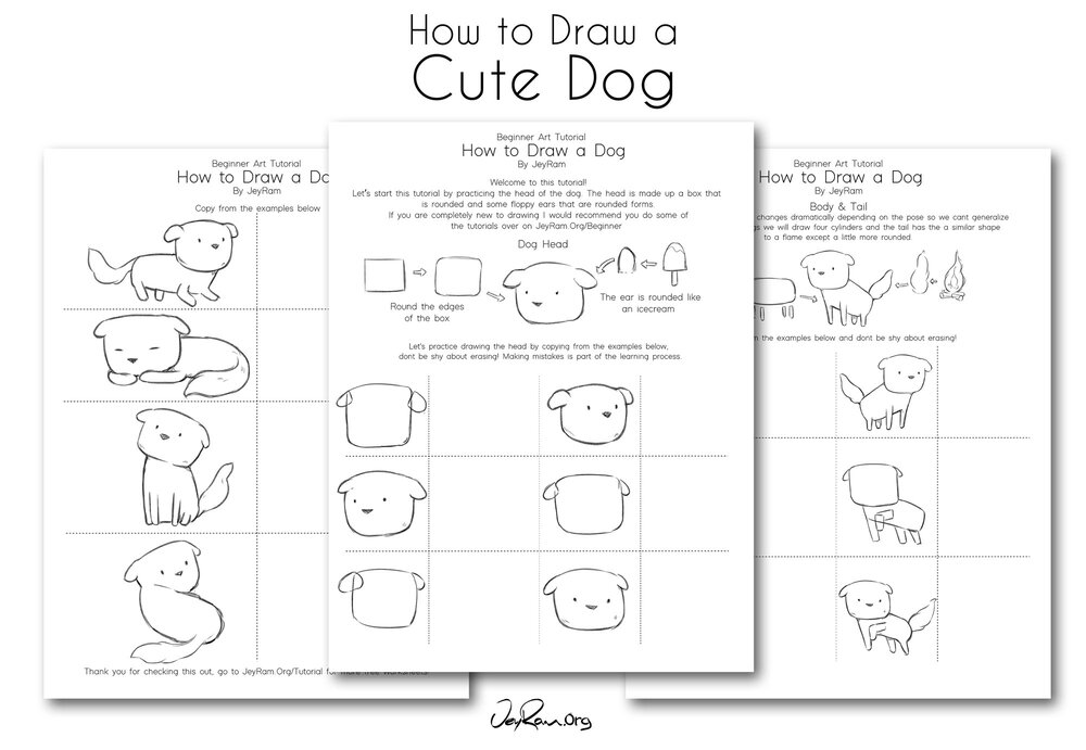 simple dog drawings step by step
