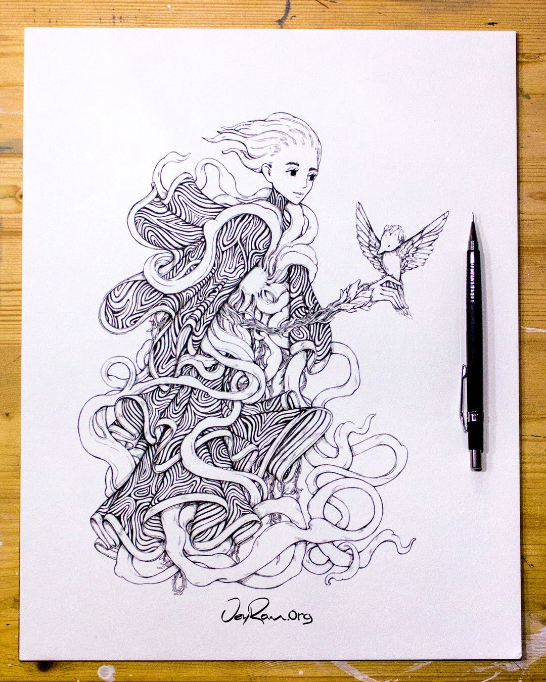 Ink Drawing - Sagittarius Zodiac Sign by JeyRam