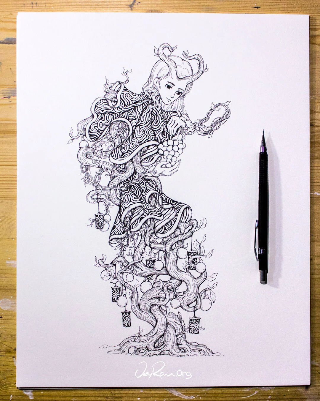 Ink Drawing - Taurus Zodiac Sign by JeyRam