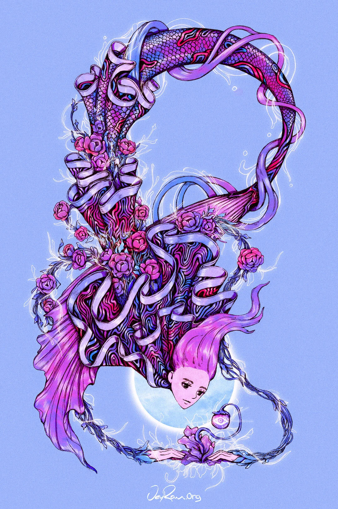 Spiritual Art of Aquarius - Zodiac Signs by JeyRam Digital Illustration