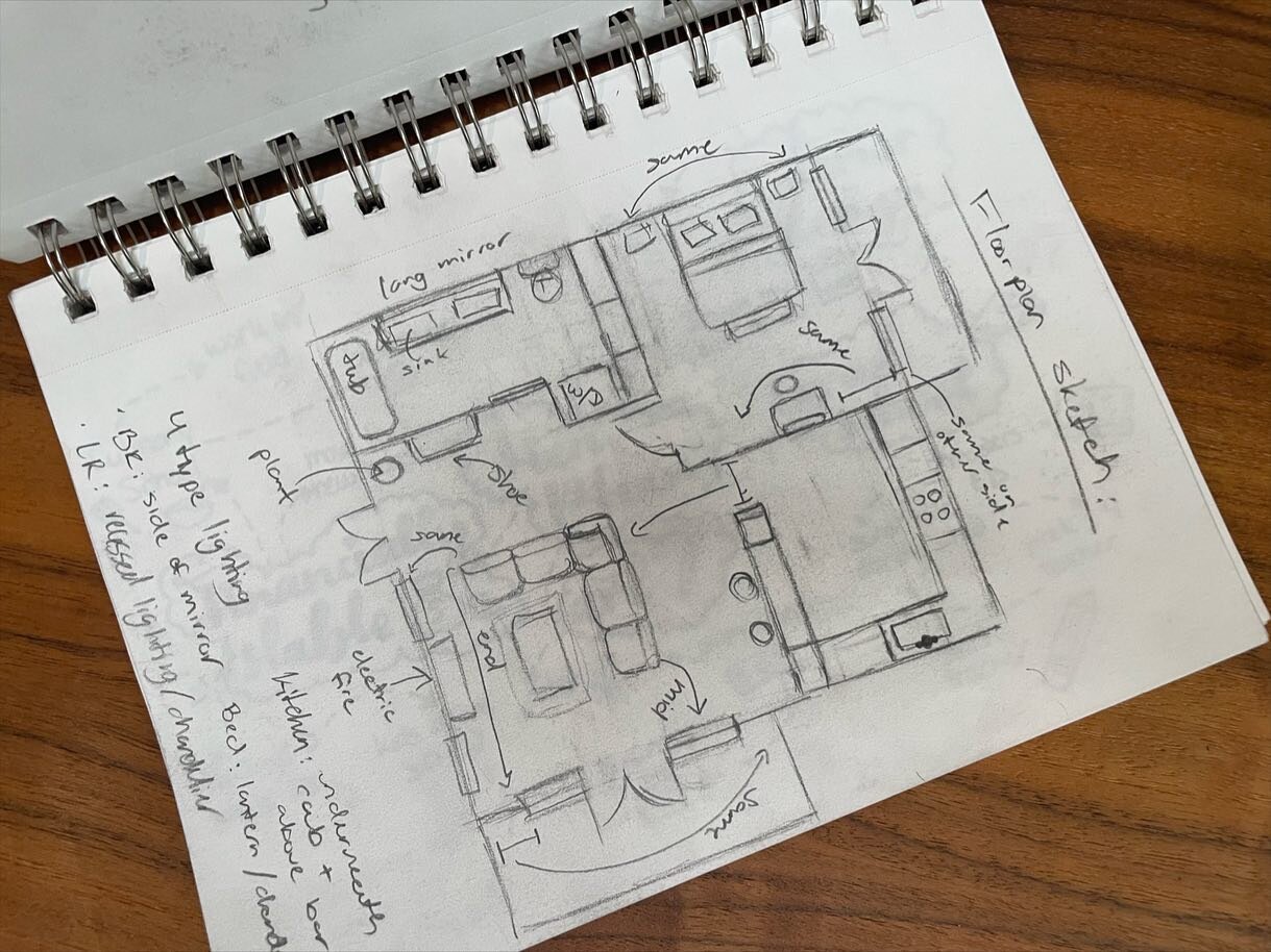 Sketchbook season 📐✏️ great process work throughout the semester @umasslowell @stacysawyerdesigner #umlarchitecturalstudies #interiordesigneducation #interiordesignsketchbook