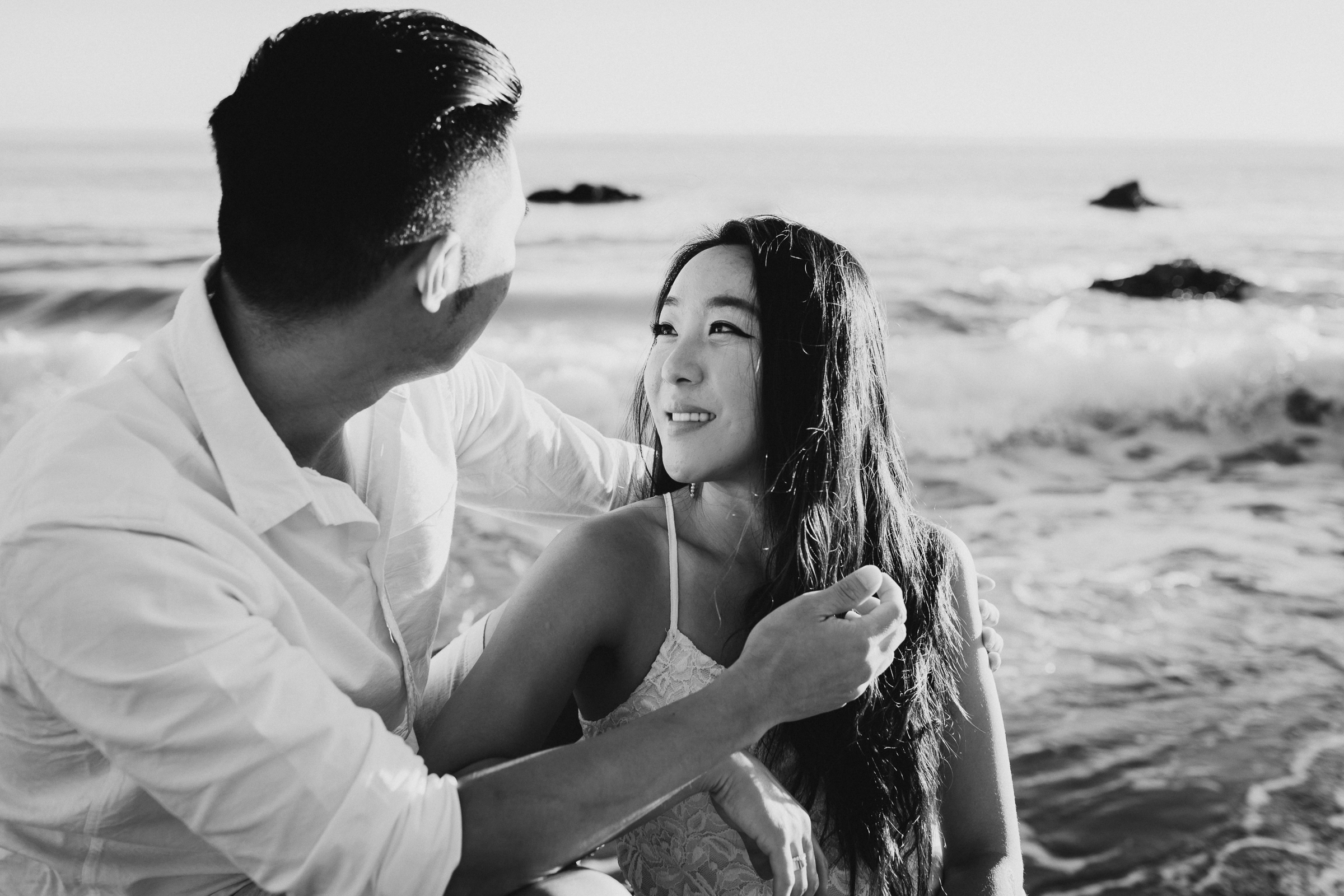 El Matador Beach, Malibu Sunset Engagement Photos - Jina & Albert ...