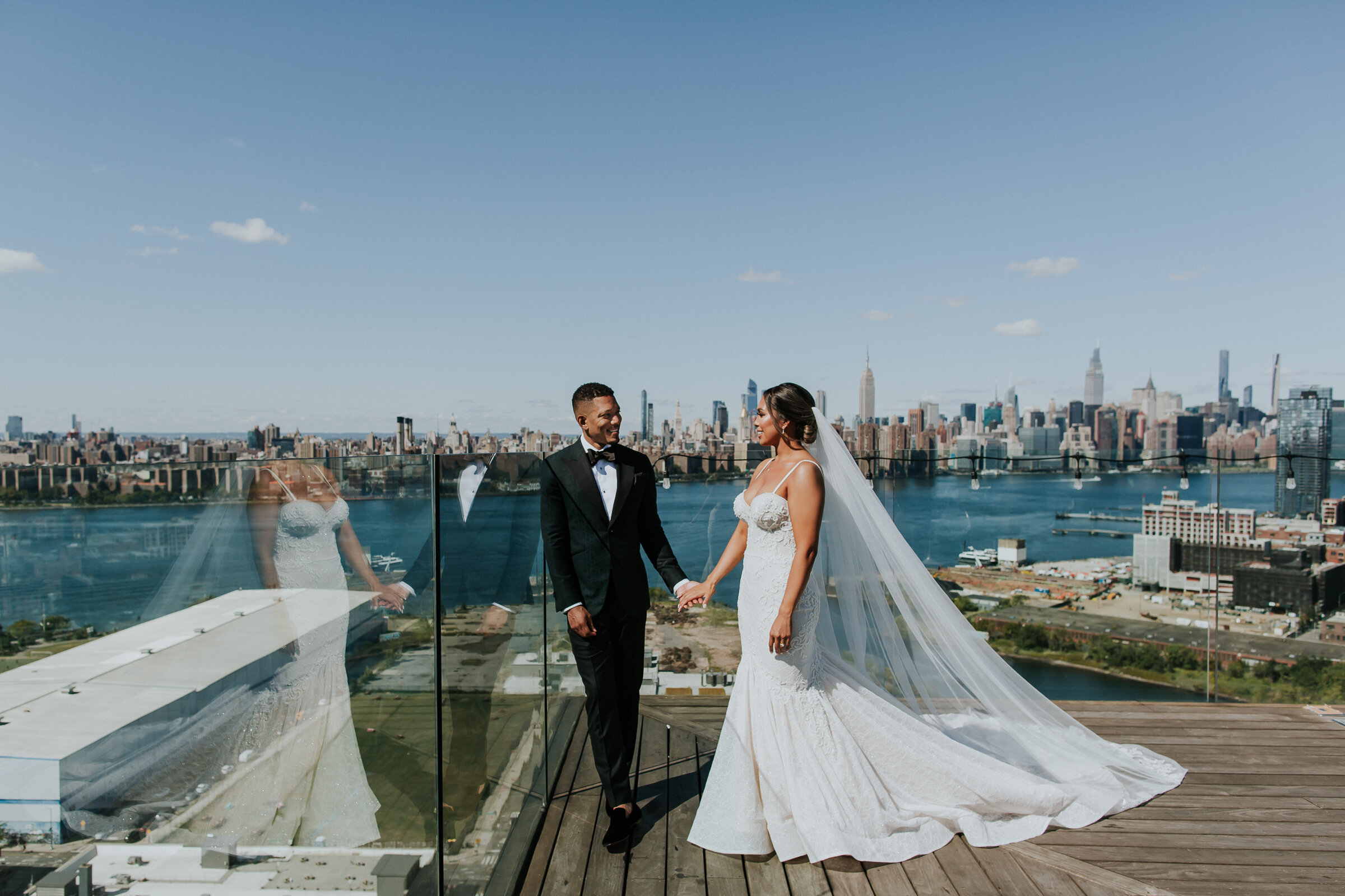 Rhodette and Ian had a whole rooftop to celebrate with guests with these killer city views!   