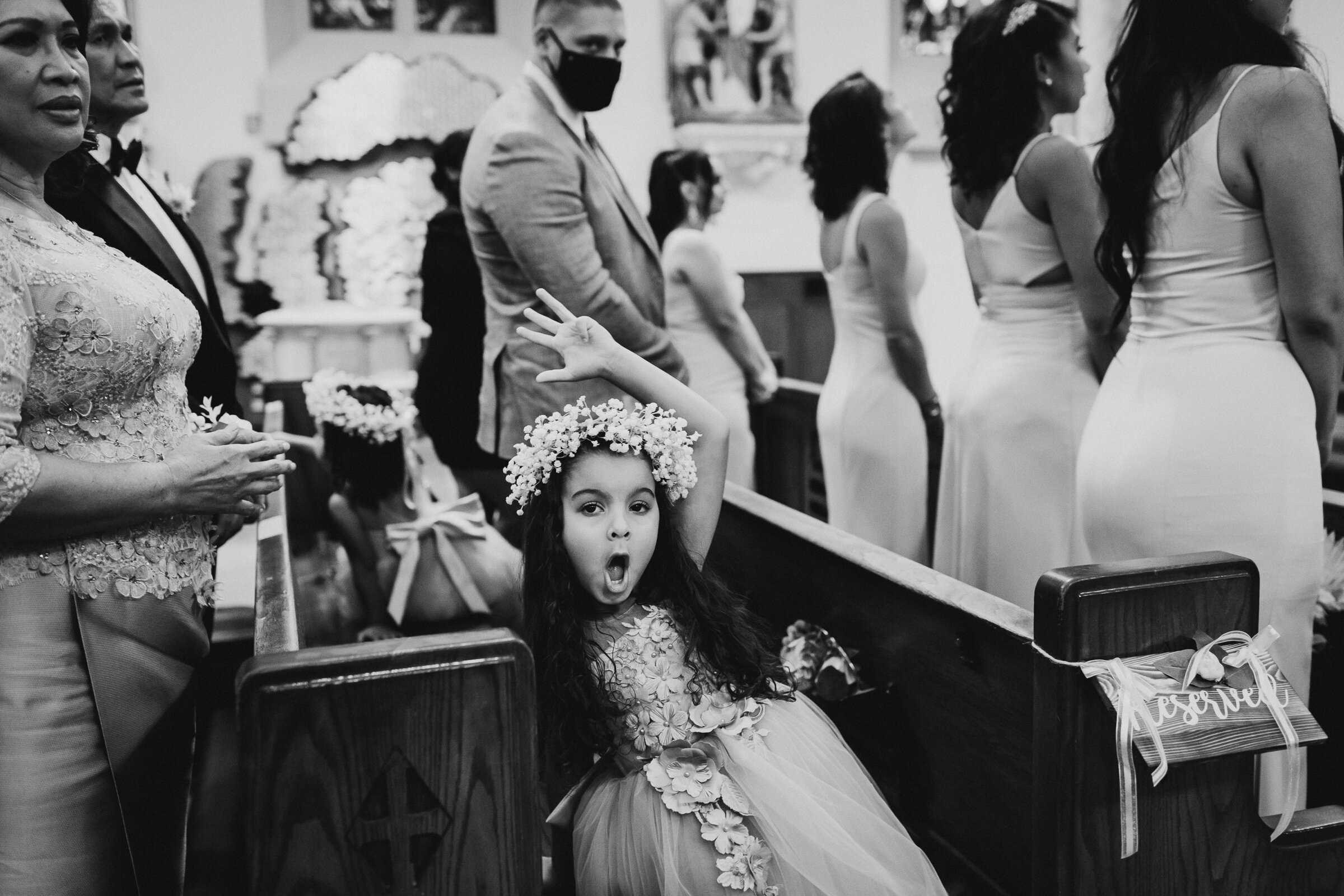 Bored kids at a church ceremony still remained a thing in 2020 haha