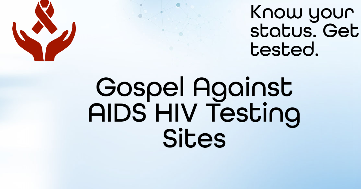 hands holding HIV ribbon: text HIV testing sites