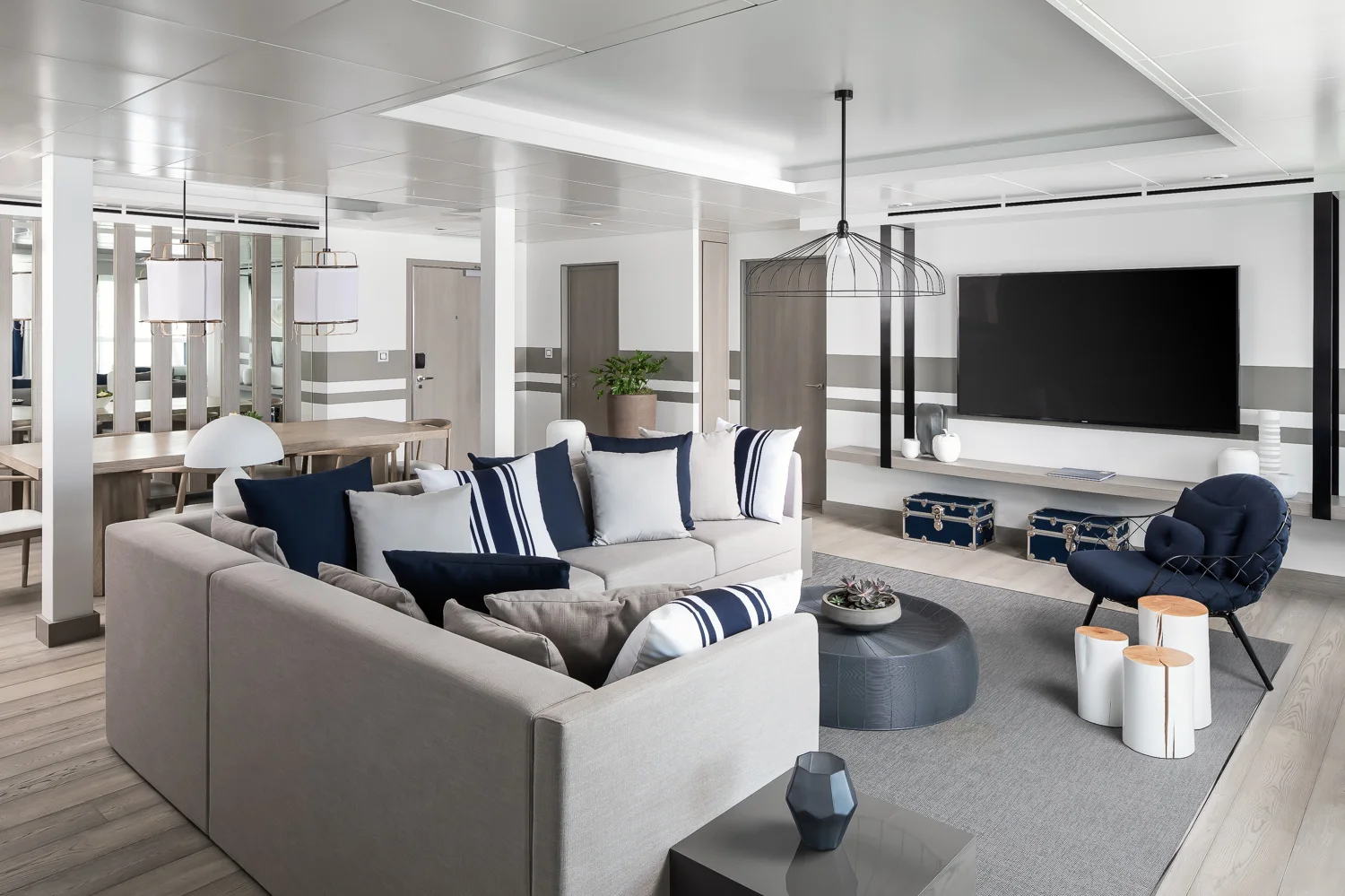Living/dining area of the Penthouse Suite.