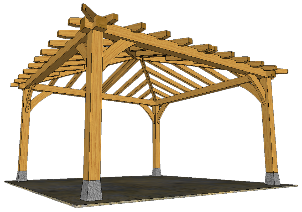 4 POST GAZEBO WITH OAK HIPPED ROOF 3D1  T1.png