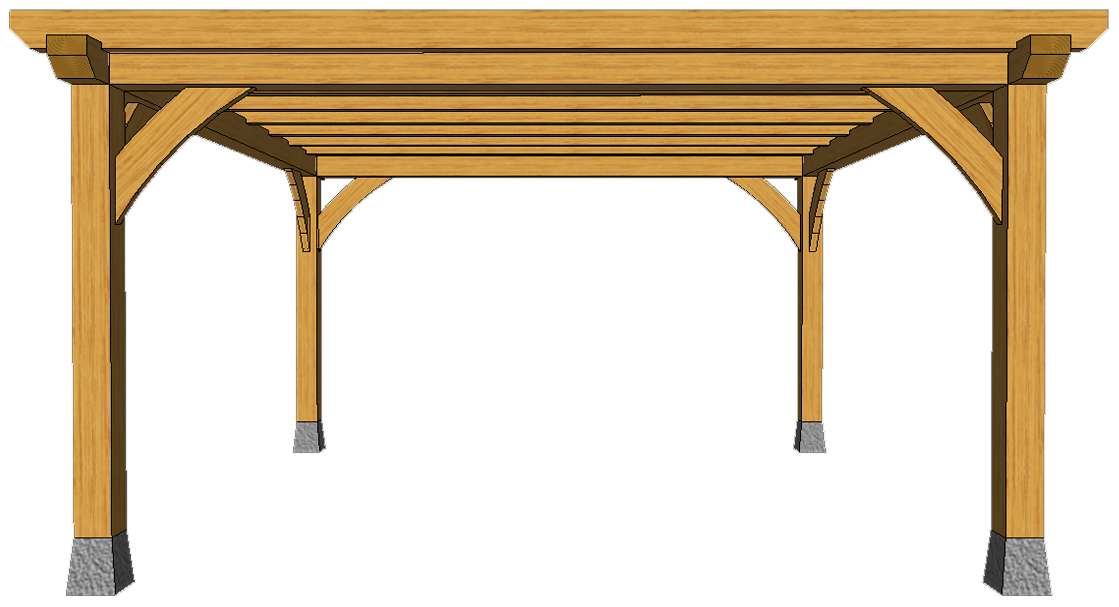 4 POST OAK PERGOLA WITH CHANFERED JOISTS 3D FRONT  T1 .png