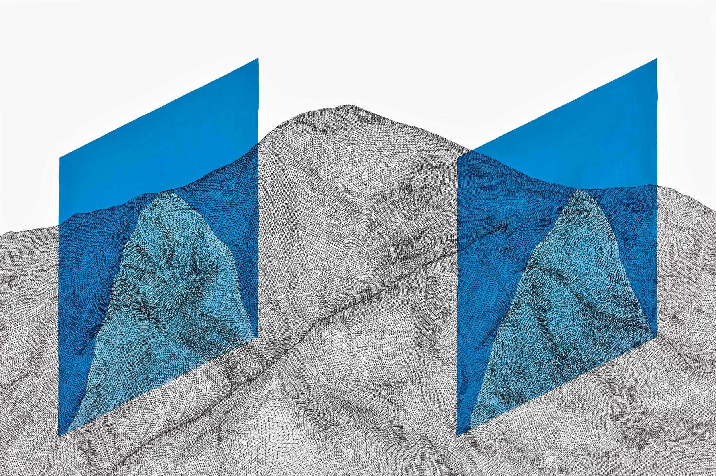 Parallel Planes Intersecting Landscape , 2015 pen and acrylic ink on 140 lb paper, 24" x 36" $515 (plus $15.99 domestic shipping, $22.99 International)