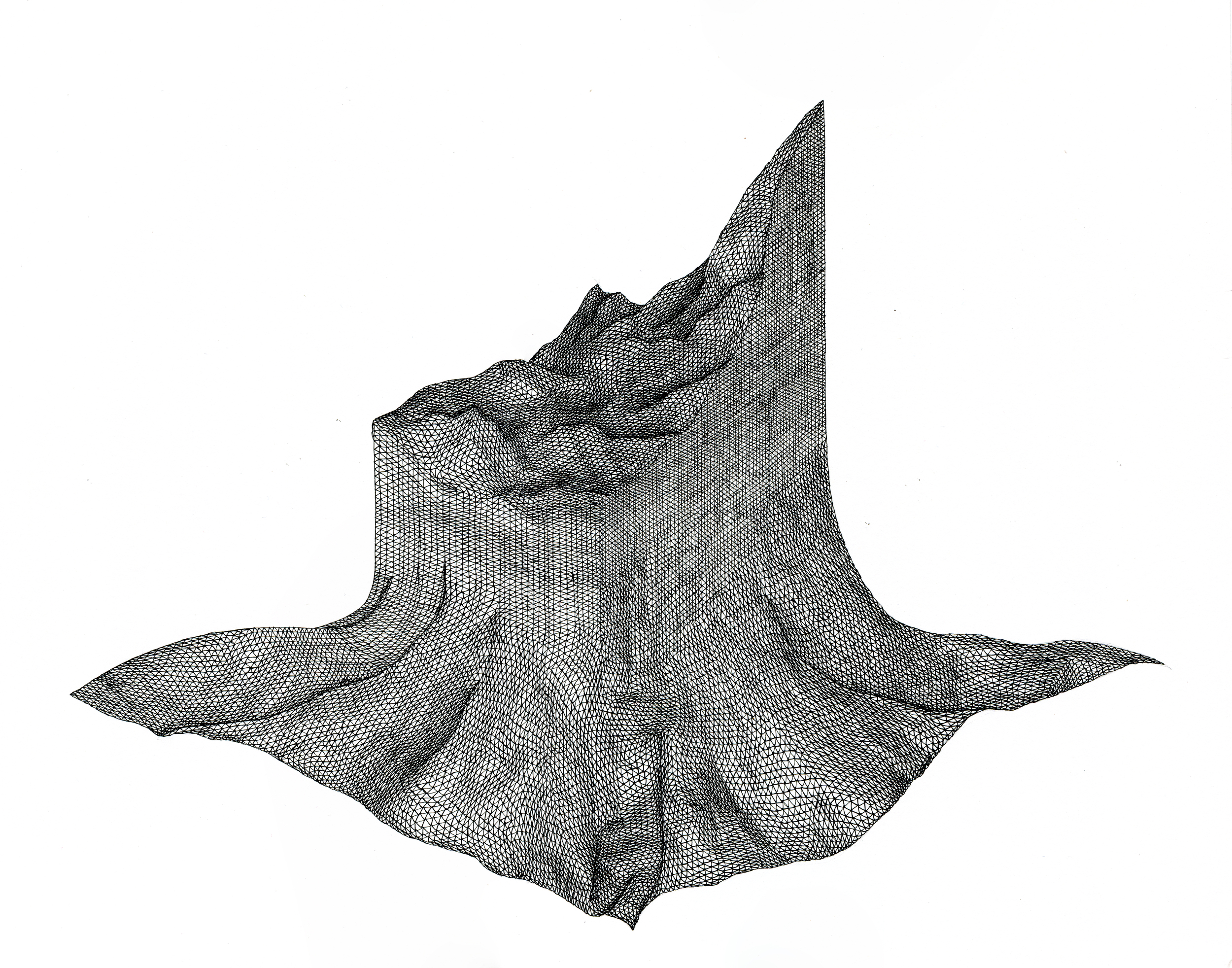 Draped Peak , 2015 pen on 140 lb paper, 11" x 14" $149 ($4.99 domestic shipping, $12.99 International)