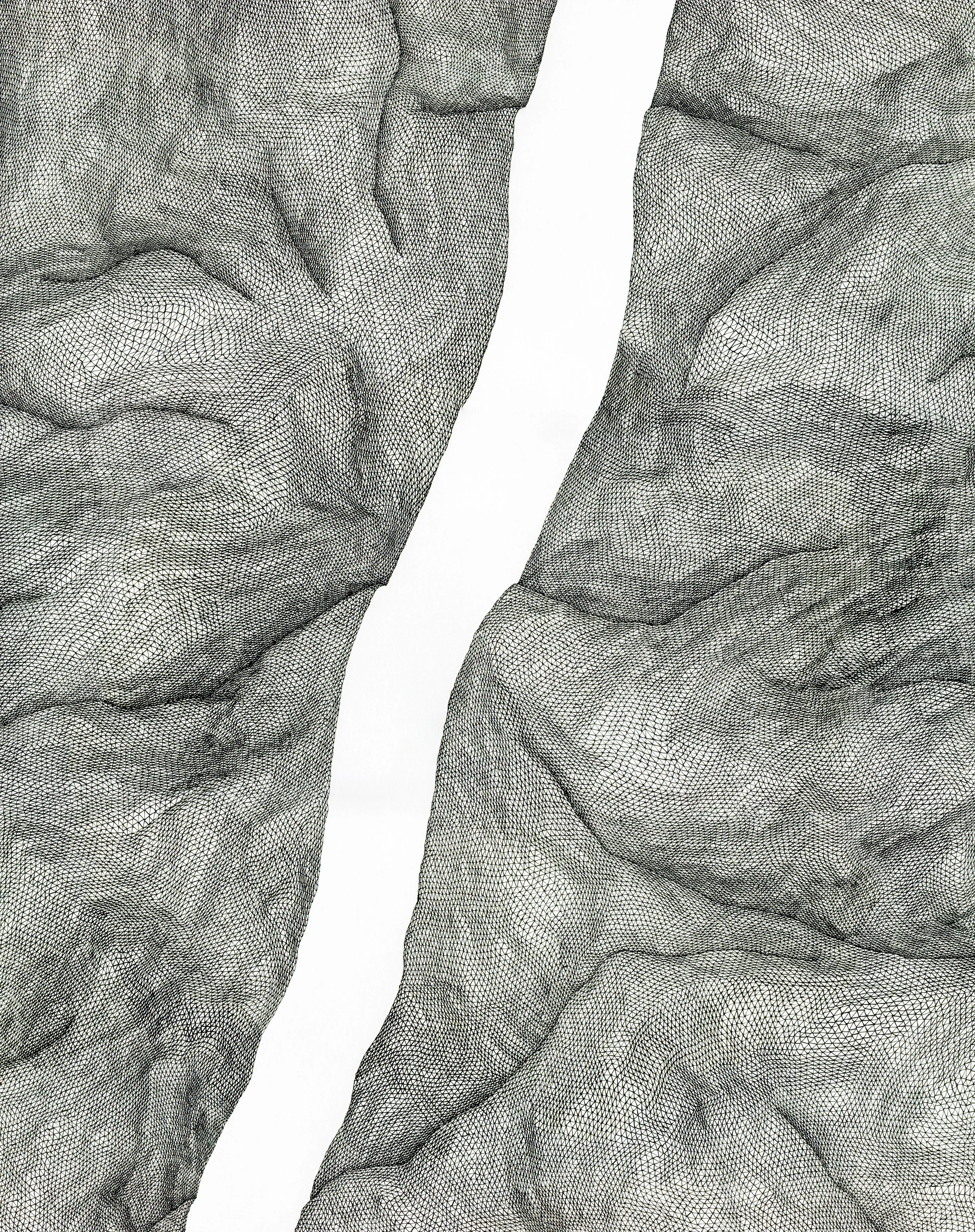 Land Slice , 2015 pen on 140 lb paper, 18" x 24"