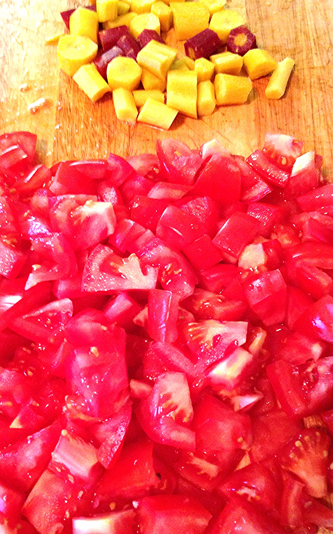 Chopped Tomatoes and Root Vegetables