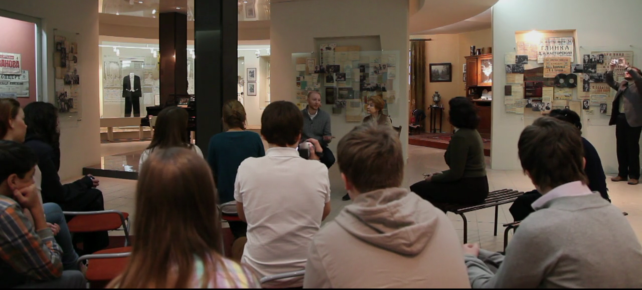 Speaking to Year 6 students, Museum of the Siege of Leningrad, St Petersburg, Russia
