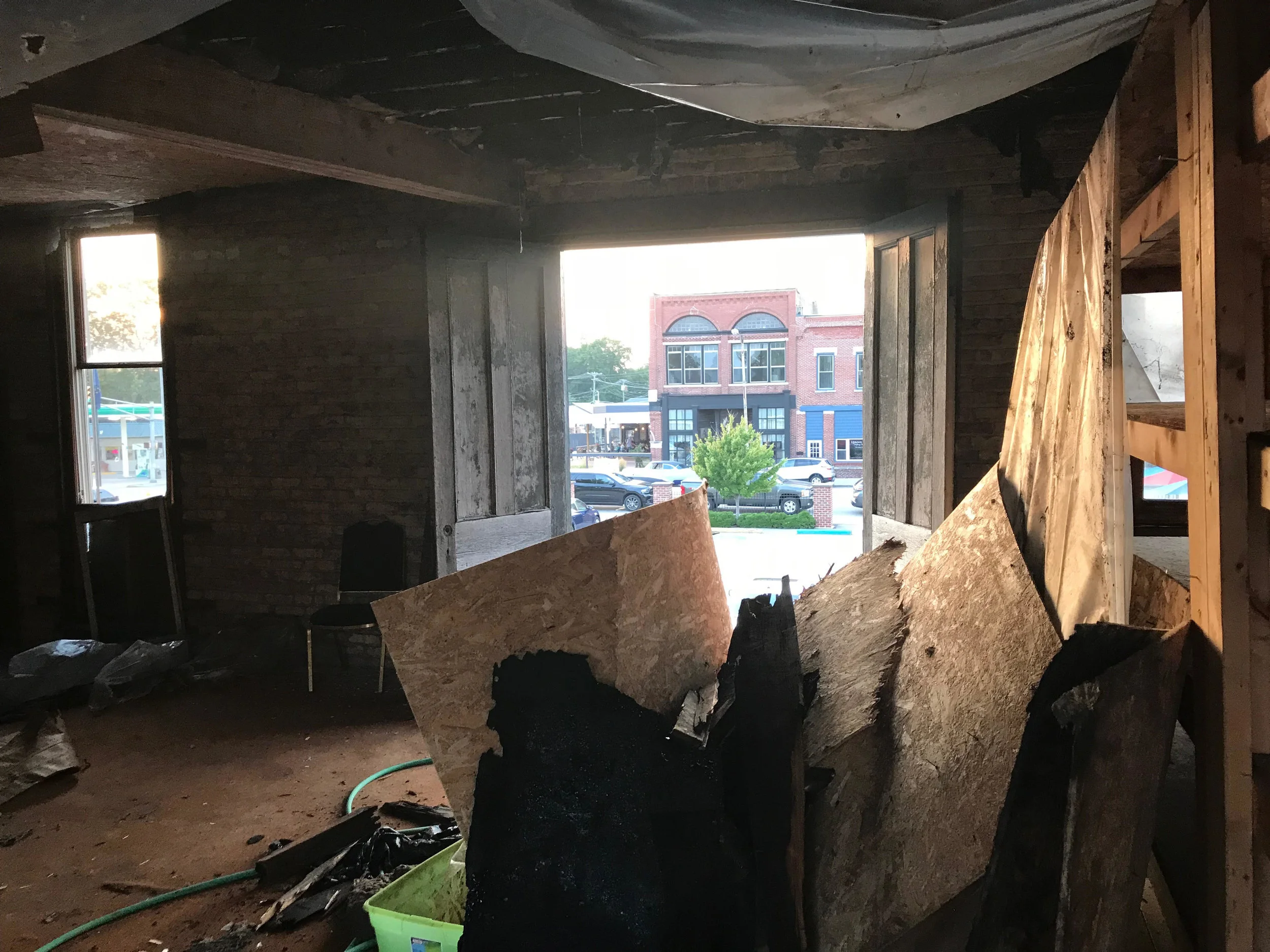 Looking at eMbers VENUE from the carriage house
