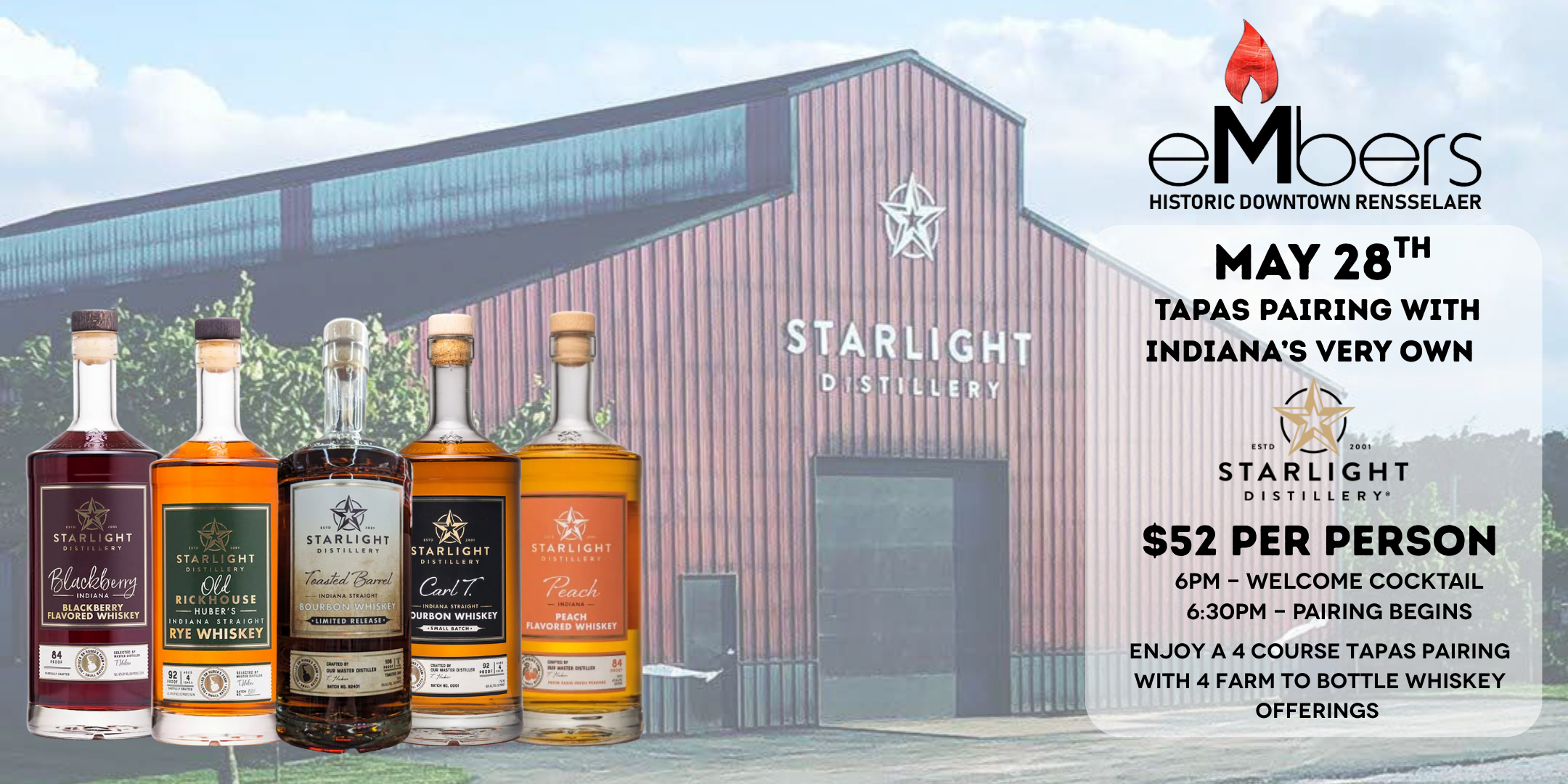  Starlight Whiskey Tasting and Tapas Pairings