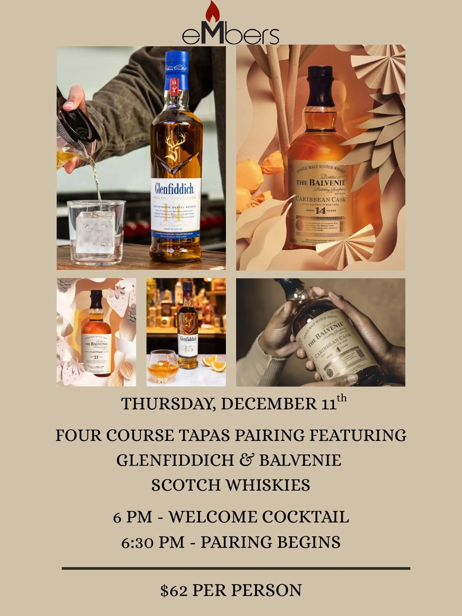 Glenfiddich &amp; Balvenie Scotch Exclusive Tasting and Tapas Pairing