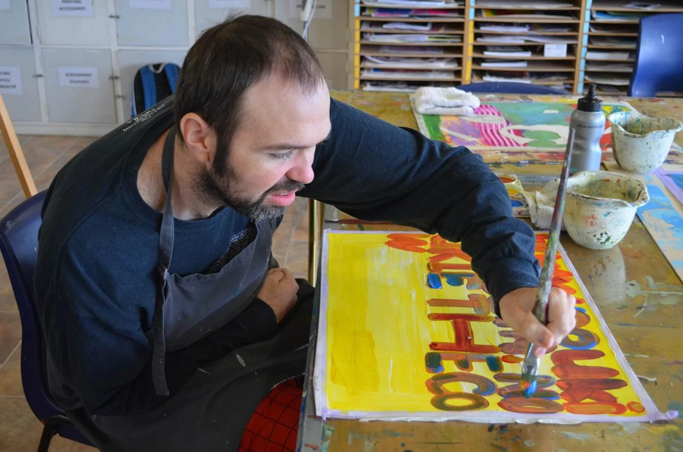 Russell Julian at work in the studio