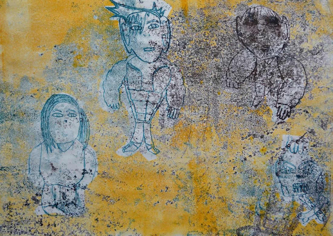 A Bunch of Friends, a Zombie and a Skeleton by Harry Nua, 2015
