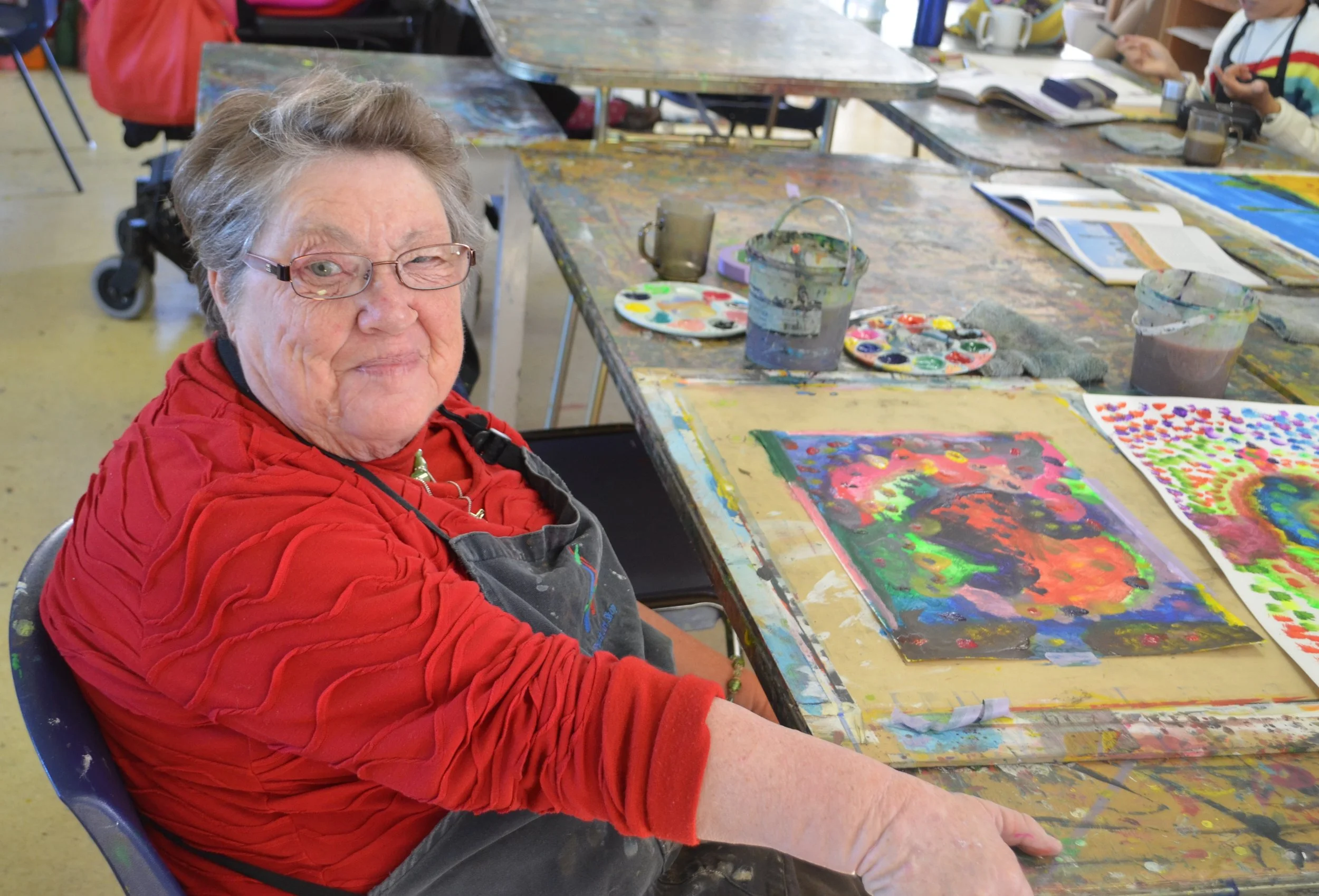 Noeline Bosley in the studio