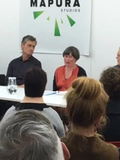 Left: Moderator Peter Feeney, Right: Panellist Molly Mullens