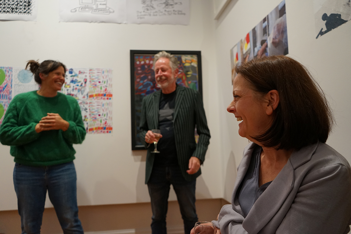 Sacha Kronfield (Studio Coodinator, John Ferris (Board Member, Volunteer), Tanya Black (Previous Mapura Chairperson)
