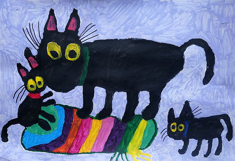 Sian Thomas - Black Cat & Kittens web.jpg