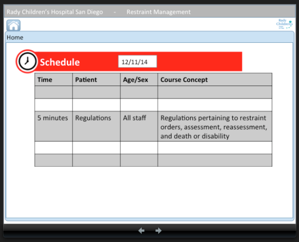 Simple menu screen navigation lets leaners know where they are in the course and how far they have to go to complete