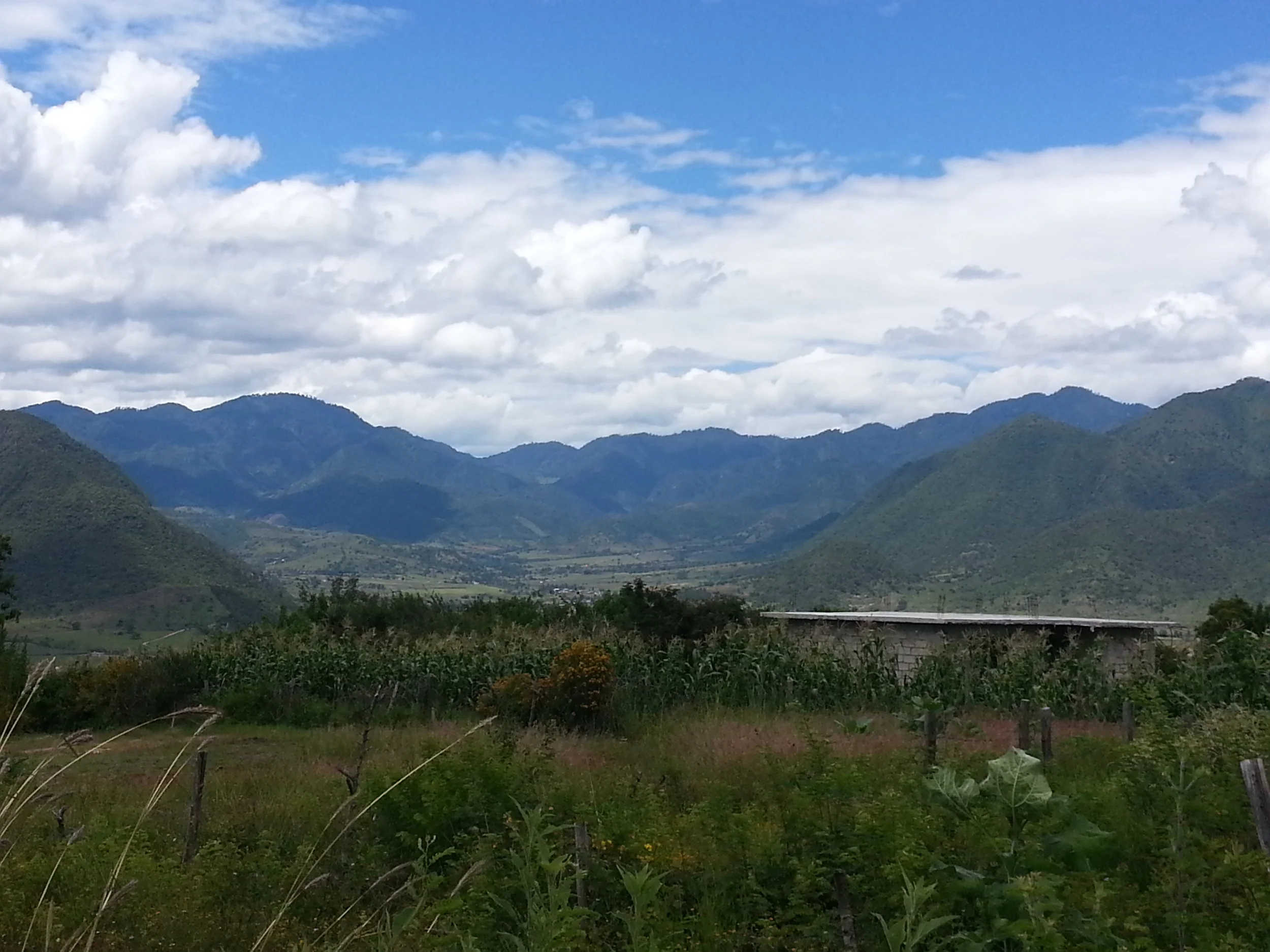 Nice green mountains. The air smelled good.