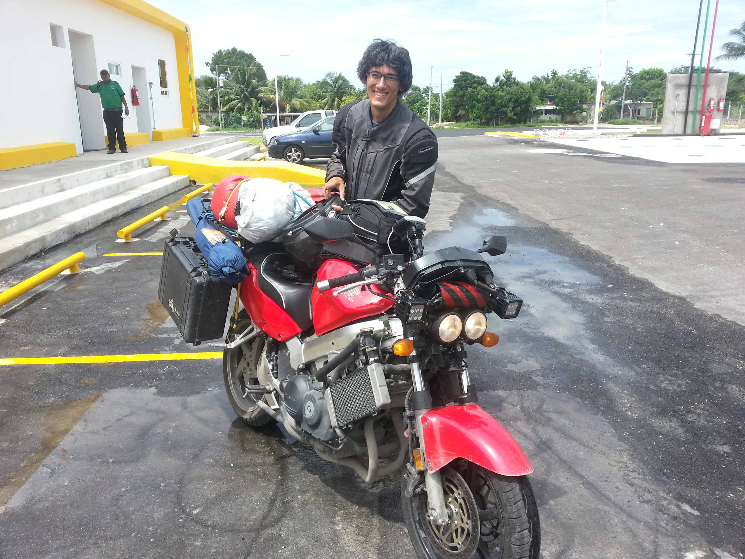 Paul from Witchita...on his Honda CBR 800 on his way to Panama