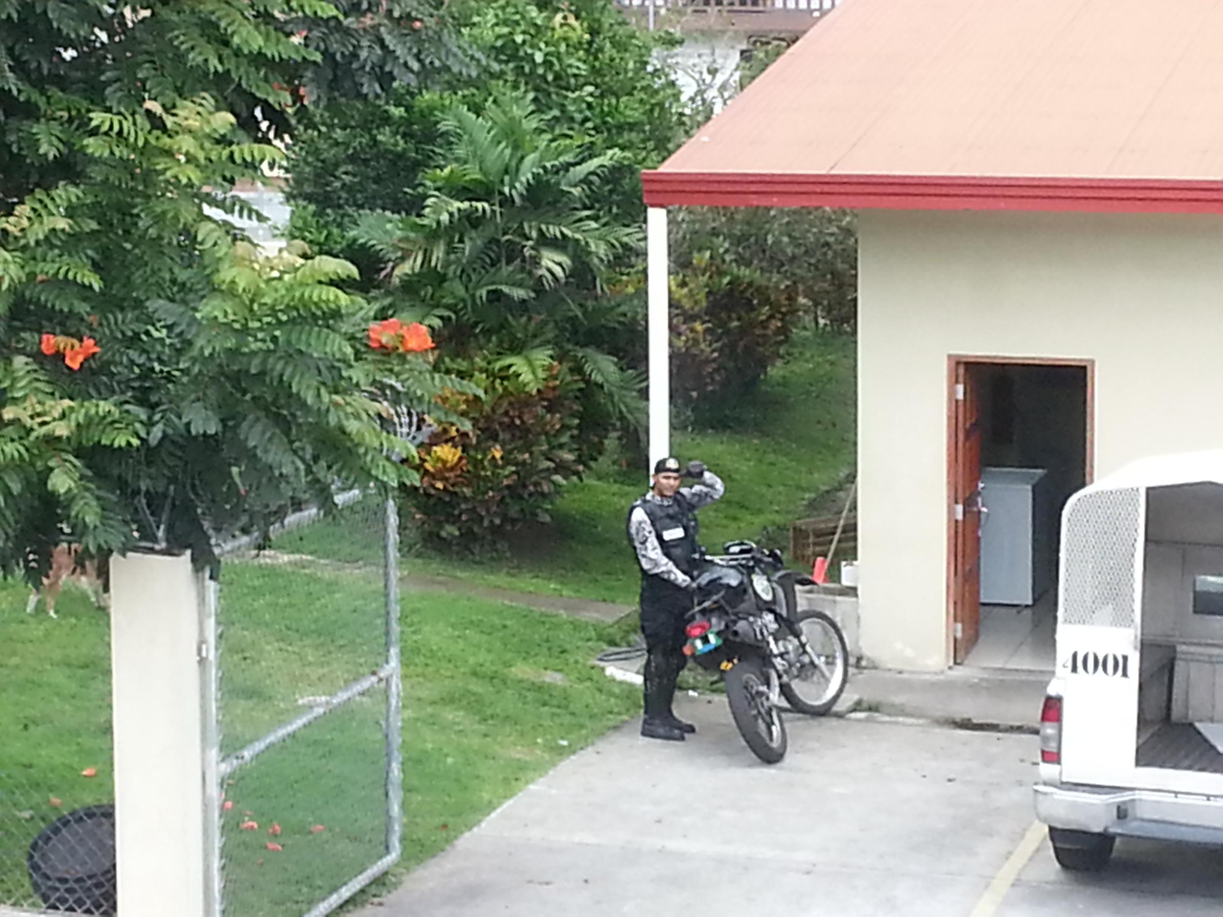 ...across from police...