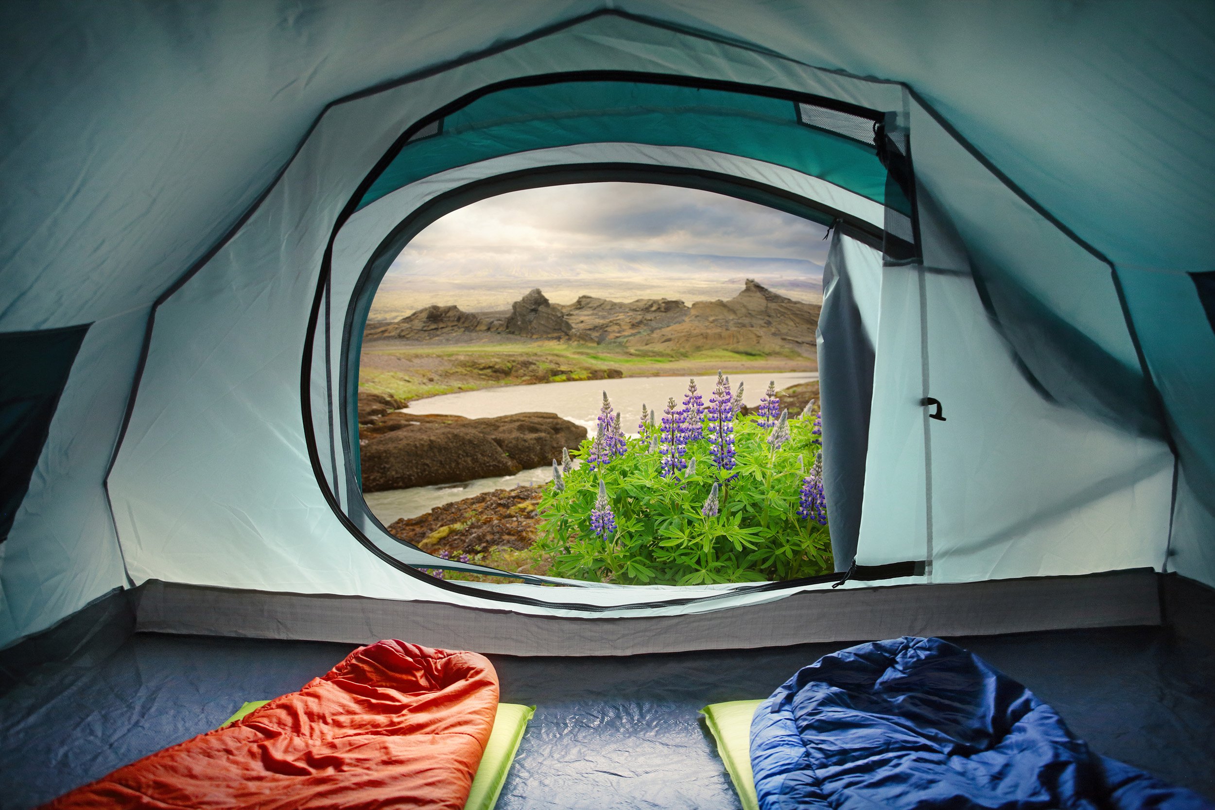open tent with Icelandic view