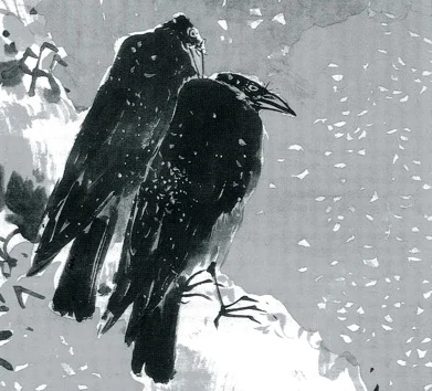 Yosa Busob a-black-hawk-and-two-crows..jpg