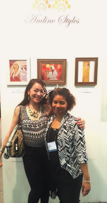 Me with fellow artist Gia Gutierrez who bought one of my prints!