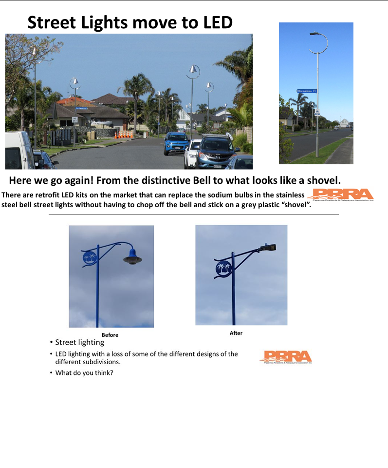 What do you think of the streetlight upgrade and removal of the distinctive designs of each subdivisions?