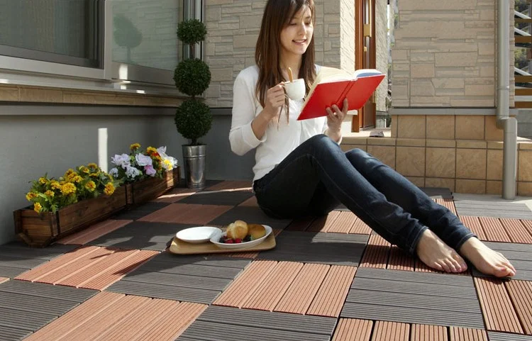 SYWPC adds diy decking tiles products, applaction in bathroom, swimming pool.