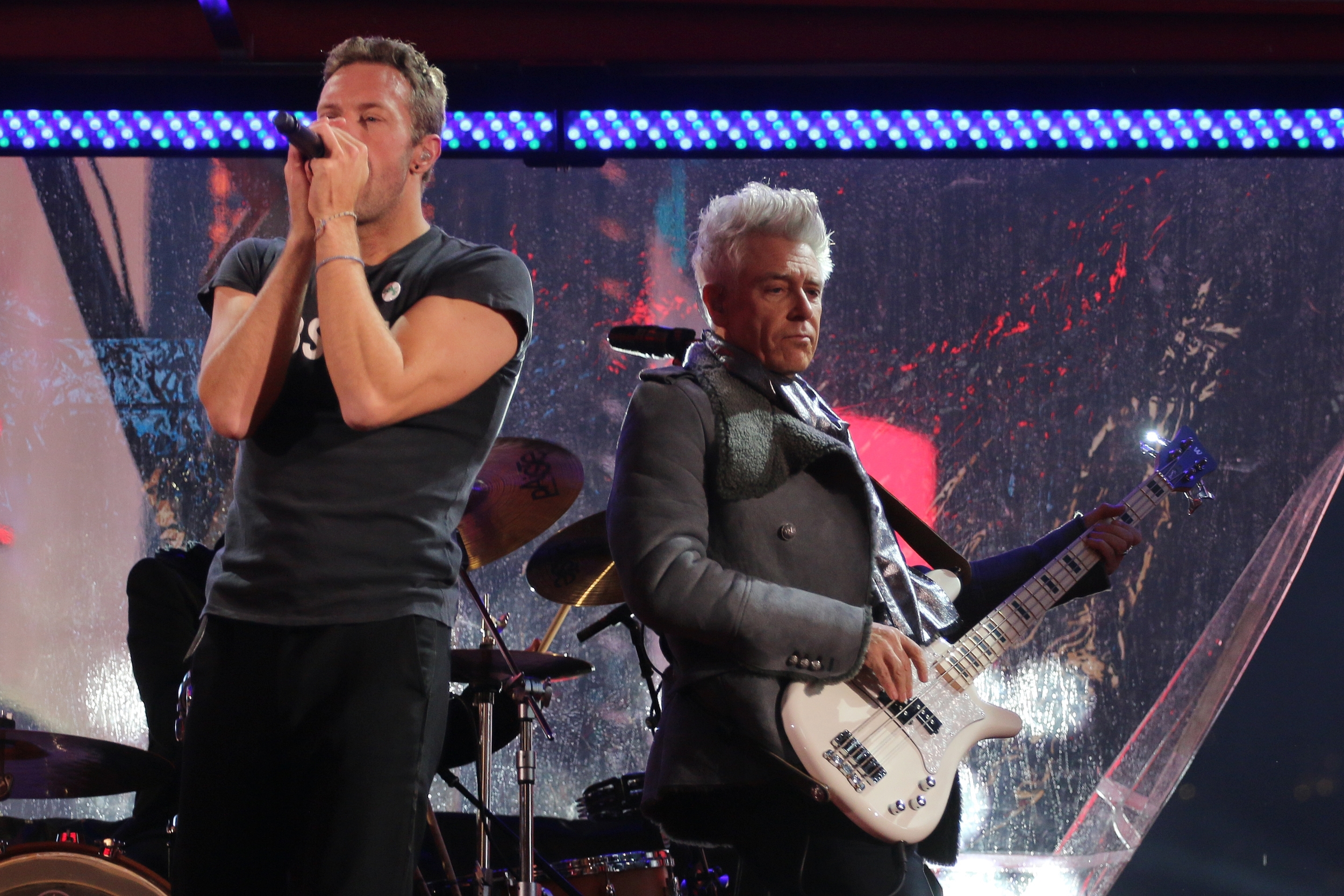 Chris Martin and Adam Clayton