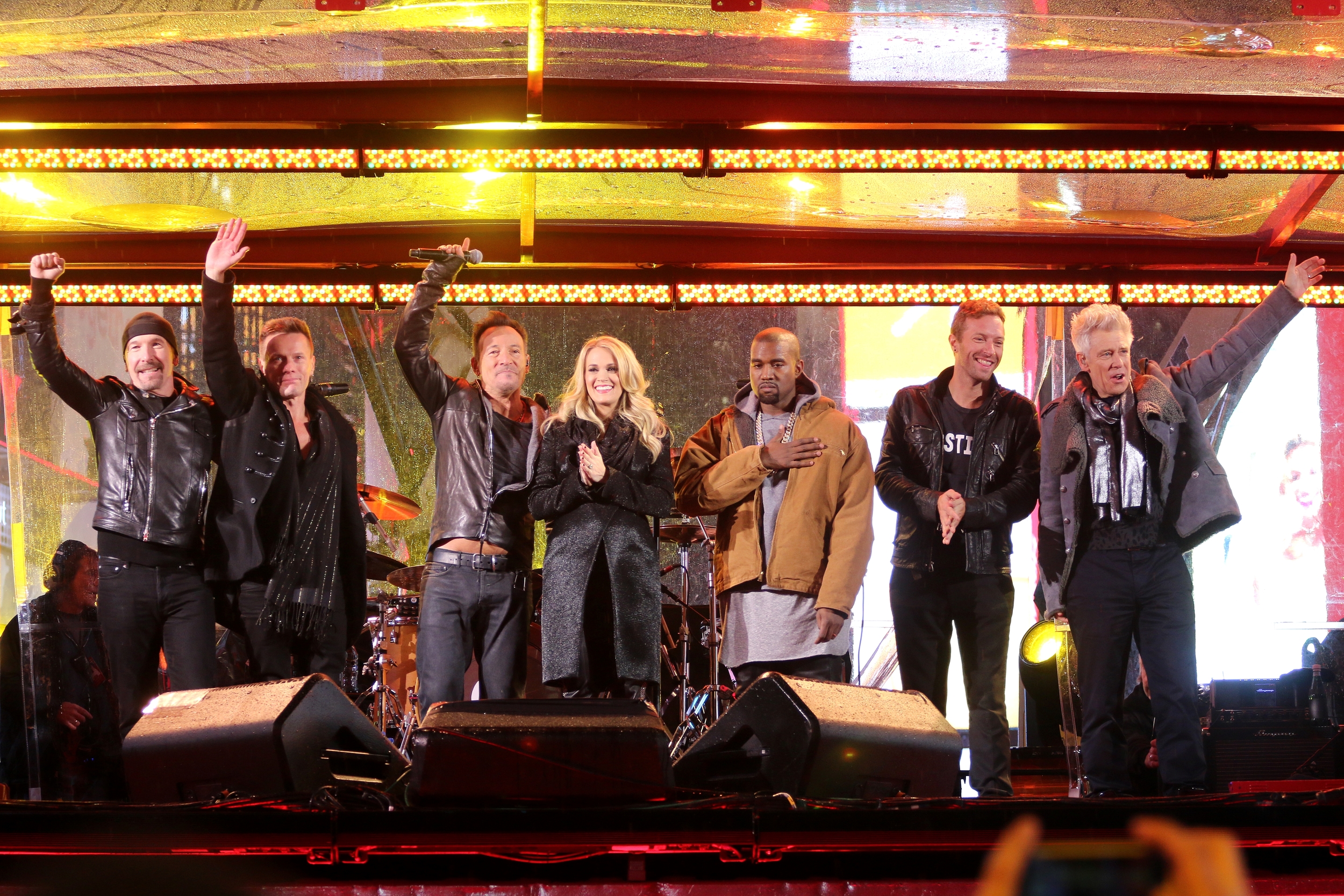 The Edge, Larry Mullen Jr., Bruce Springsteen, Carrie Underwood, Kanye West, Chris Martin, Adam Clayton