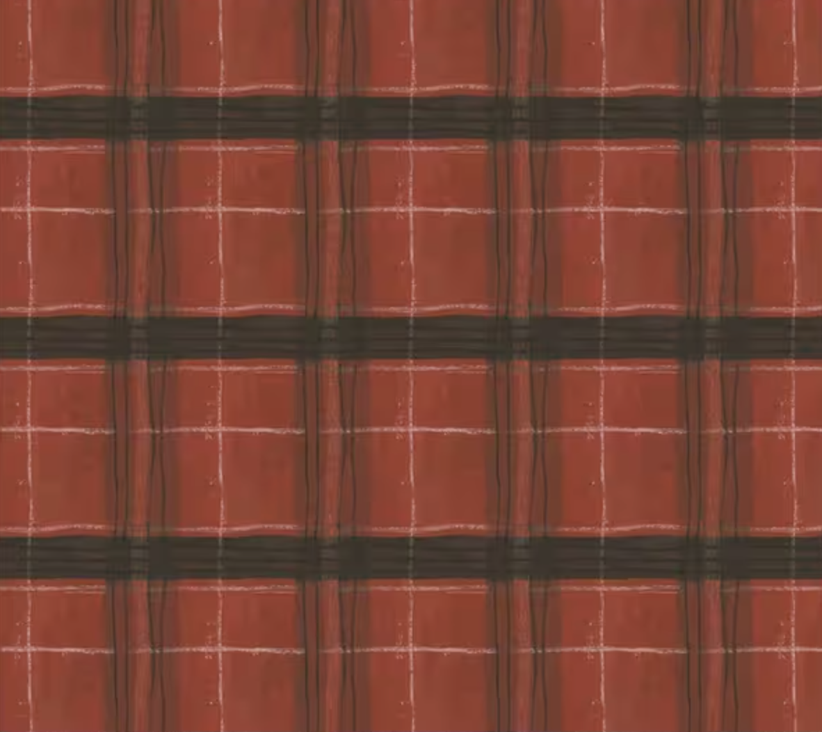 FLANNEL: barn red window pane plaid 28