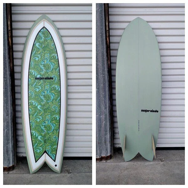 Roger Hinds Surfboards_Kingfish_Green with Fabric and Pinlines_5-4.jpg