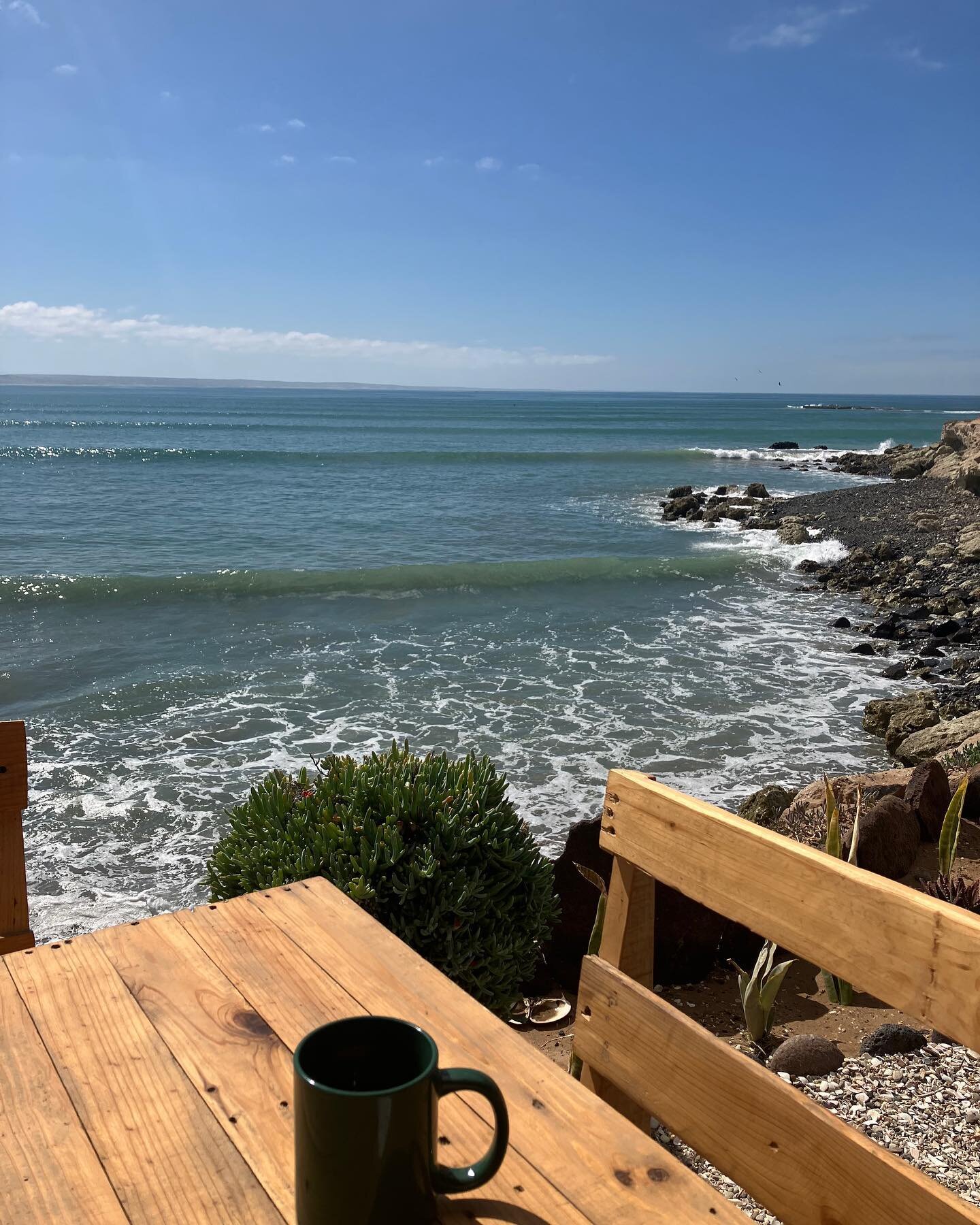 Not a bad place to sit and have breakfast, after a long run of swell, and a few bumps and bruises. #baja