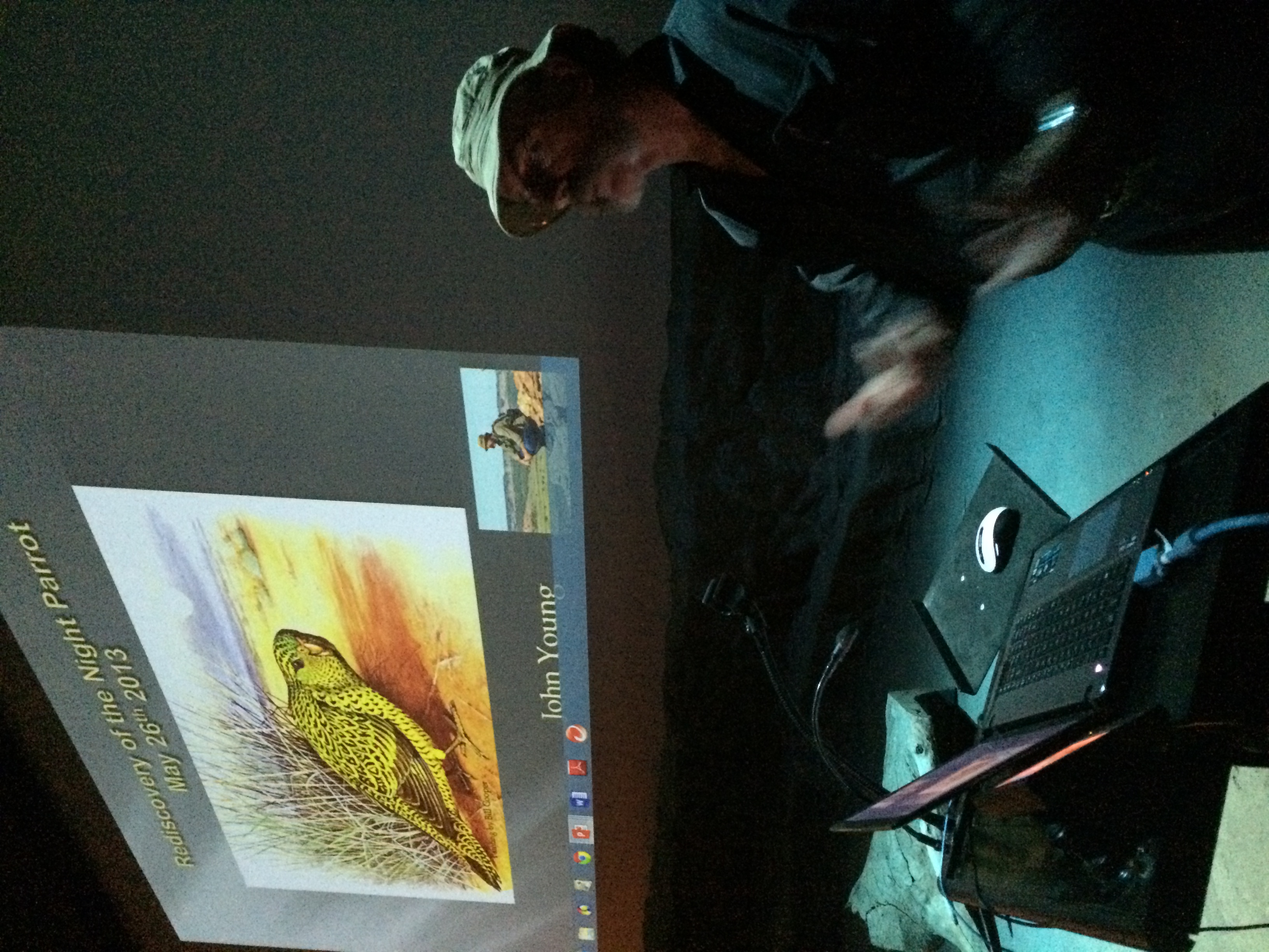 John Young holding court at Alice Springs Desert Park in October 2014.
